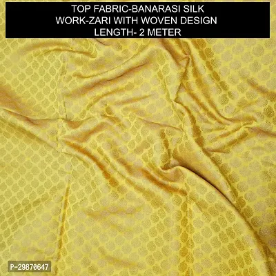 Elegant Yellow Banarasi Silk Jacquard Weave Dress Material with Dupatta For Women-thumb2