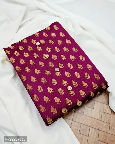 Elegant Purple Banarasi Silk Jacquard Suit Dress Material without Dupatta For Women