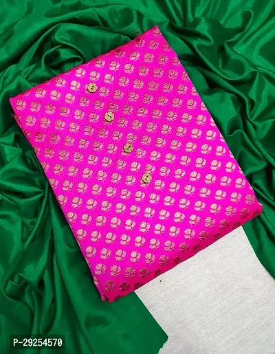 Elegant Pink Banarasi Silk Jacquard Suit Dress Material without Dupatta For Women