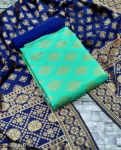 Elegant Banarasi Silk Jacquard Dress Material with Dupatta For Women