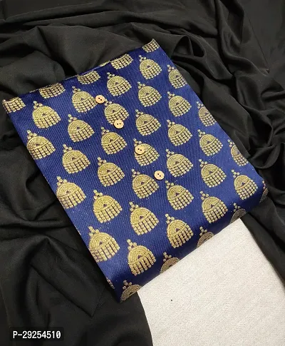 Elegant Blue Banarasi Silk Jacquard Suit Dress Material without Dupatta For Women