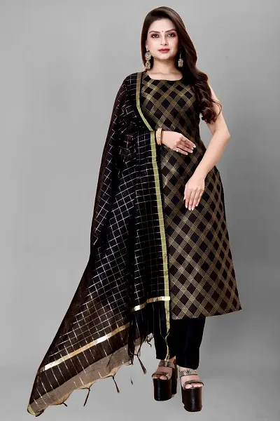 Stylish Banarasi Silk Jacquard Unstitched Suit