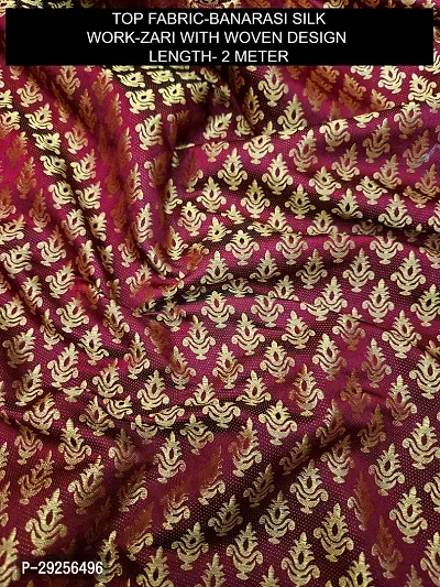 Elegant Maroon Banarasi Silk Jacquard Suit Dress Material without Dupatta For Women-thumb2