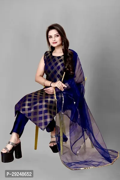 Elegant Banarasi Silk Jacquard Dress Material with Dupatta For Women