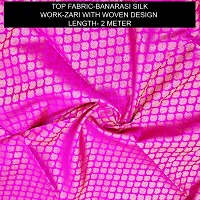 Elegant Pink Banarasi Silk Jacquard Weave Dress Material with Dupatta For Women-thumb1