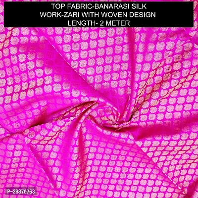 Elegant Pink Banarasi Silk Jacquard Weave Dress Material with Dupatta For Women-thumb2