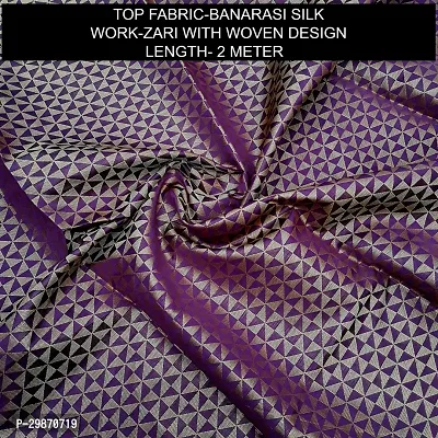 Elegant Purple Banarasi Silk Jacquard Weave Dress Material with Dupatta For Women-thumb2