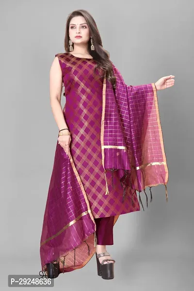 Elegant Banarasi Silk Jacquard Dress Material with Dupatta For Women