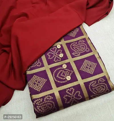 Elegant Purple Banarasi Silk Jacquard Suit Dress Material without Dupatta For Women