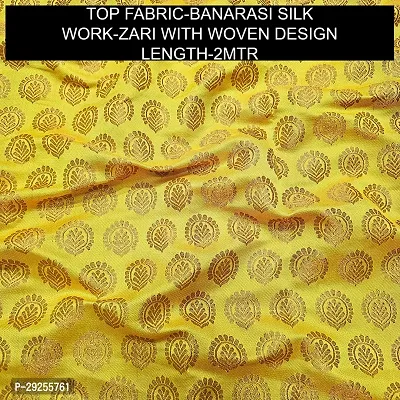 Elegant Yellow Banarasi Silk Jacquard Suit Dress Material without Dupatta For Women-thumb2