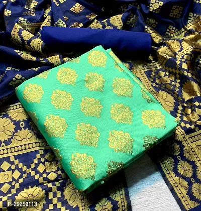Elegant Banarasi Silk Jacquard Dress Material with Dupatta For Women-thumb0