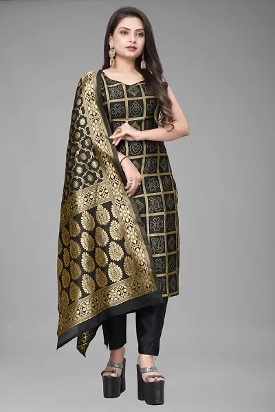 Elegant Jacquard Jacquard Weave Dress Material With Dupatta For Women