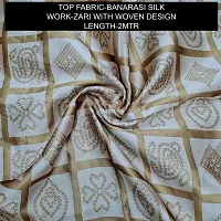 Elegant Beige Banarasi Silk Jacquard Suit Dress Material without Dupatta For Women-thumb1