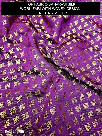 Elegant Purple Banarasi Silk Jacquard Suit Dress Material without Dupatta For Women-thumb2