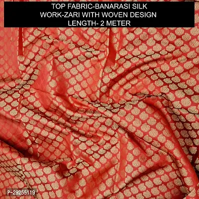 Elegant Red Banarasi Silk Jacquard Suit Dress Material without Dupatta For Women-thumb2