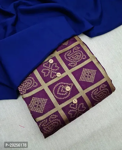 Elegant Purple Banarasi Silk Jacquard Suit Dress Material without Dupatta For Women