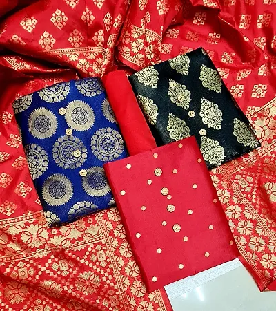 NEW BANARASI SILK DRESS MATERIALS