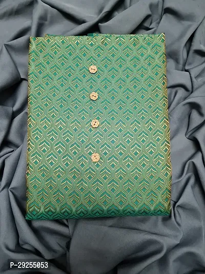 Elegant Green Banarasi Silk Jacquard Suit Dress Material without Dupatta For Women