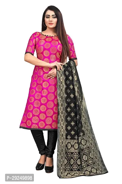 Elegant Banarasi Silk Jacquard Dress Material with Dupatta For Women-thumb0