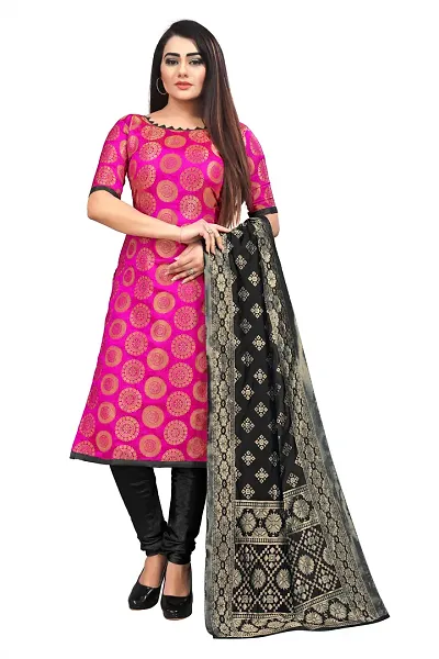 Stylish Banarasi Silk Jacquard Unstitched Suit