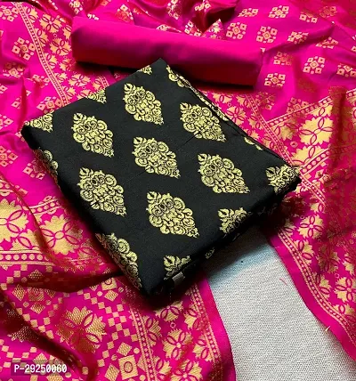 Elegant Banarasi Silk Jacquard Dress Material with Dupatta For Women