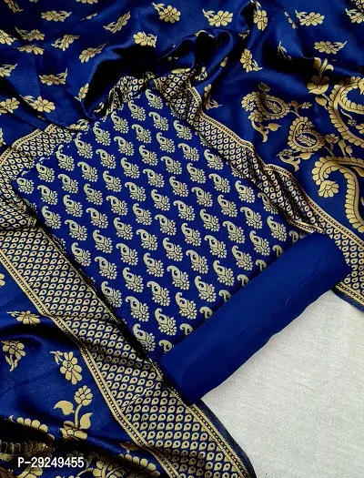 Elegant Banarasi Silk Jacquard Dress Material with Dupatta For Women