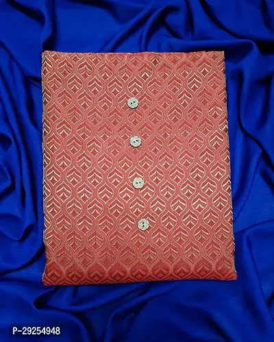 Elegant Red Banarasi Silk Jacquard Suit Dress Material without Dupatta For Women