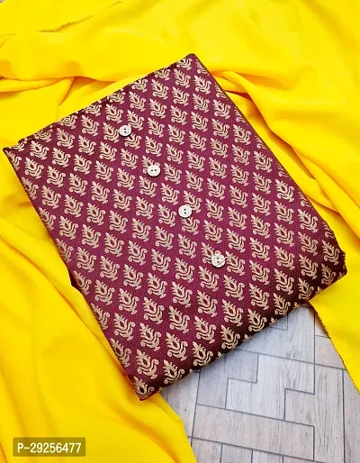 Elegant Maroon Banarasi Silk Jacquard Suit Dress Material without Dupatta For Women