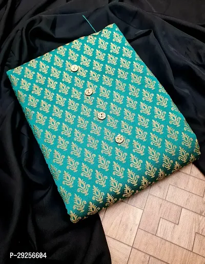 Elegant Green Banarasi Silk Jacquard Suit Dress Material without Dupatta For Women