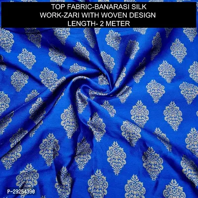 Elegant Blue Banarasi Silk Jacquard Suit Dress Material without Dupatta For Women-thumb2