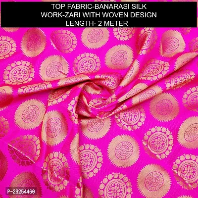 Elegant Pink Banarasi Silk Jacquard Suit Dress Material without Dupatta For Women-thumb2