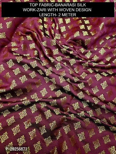 Elegant Maroon Banarasi Silk Jacquard Suit Dress Material without Dupatta For Women-thumb2