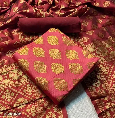 Elegant Banarasi Silk Jacquard Dress Material with Dupatta For Women