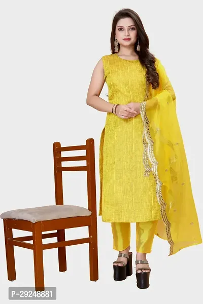 Elegant Banarasi Silk Jacquard Dress Material with Dupatta For Women-thumb0