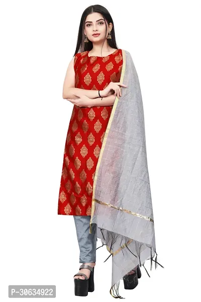 Elegant Red Banarasi Silk Jacquard Weave Dress Material with Dupatta For Women