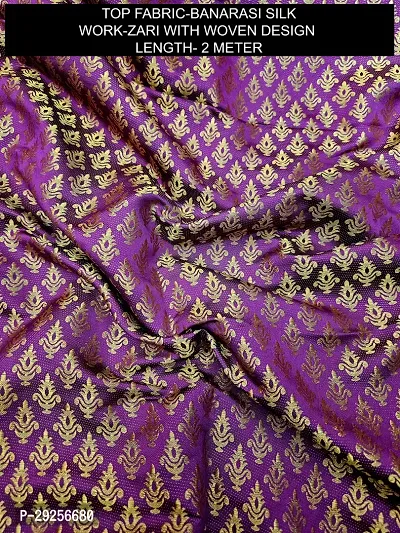 Elegant Purple Banarasi Silk Jacquard Suit Dress Material without Dupatta For Women-thumb2