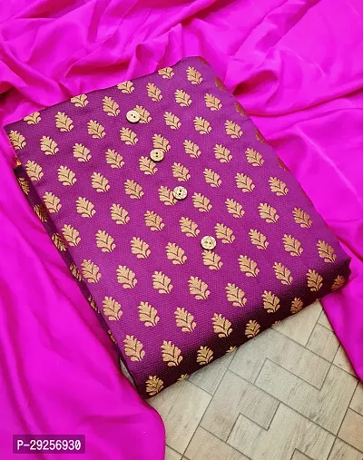 Elegant Purple Banarasi Silk Jacquard Suit Dress Material without Dupatta For Women