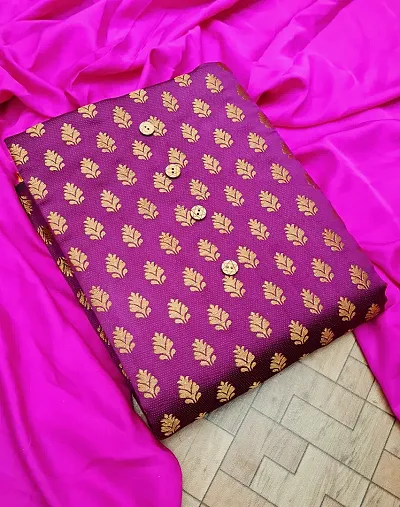 Banarasi Silk Jacquard Unstitched Dress Material without Dupatta