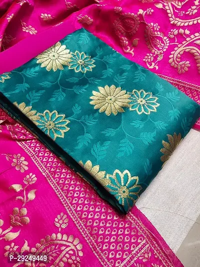 Elegant Banarasi Silk Jacquard Dress Material with Dupatta For Women