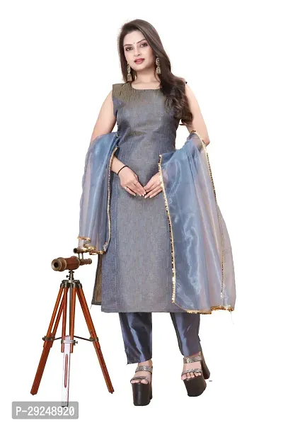 Elegant Banarasi Silk Jacquard Dress Material with Dupatta For Women-thumb0