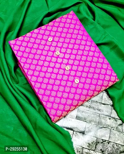 Elegant Pink Banarasi Silk Jacquard Suit Dress Material without Dupatta For Women