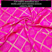 Elegant Pink Banarasi Silk Jacquard Suit Dress Material without Dupatta For Women-thumb1