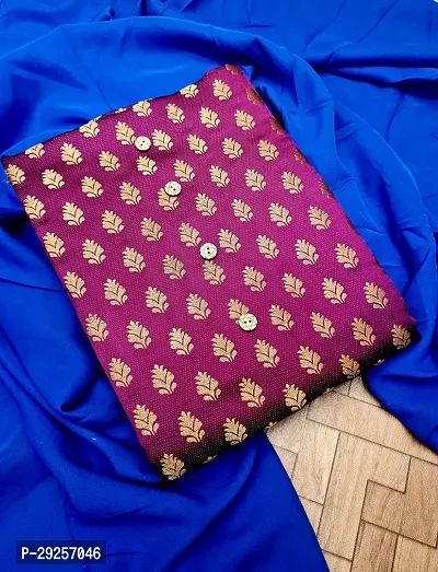 Elegant Purple Banarasi Silk Jacquard Suit Dress Material without Dupatta For Women