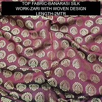 Elegant Maroon Banarasi Silk Jacquard Dress Material without Dupatta For Women-thumb1