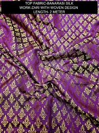 Elegant Purple Banarasi Silk Jacquard Suit Dress Material without Dupatta For Women-thumb1