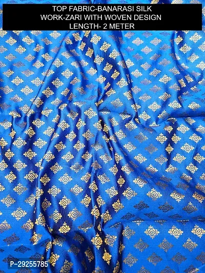 Elegant Blue Banarasi Silk Jacquard Suit Dress Material without Dupatta For Women-thumb2