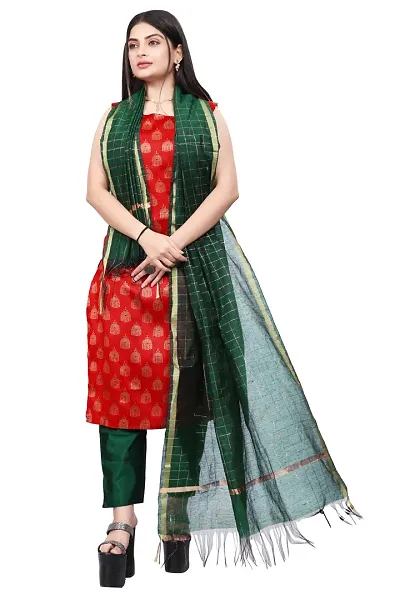 Elegant Banarasi Silk Jacquard Weave Dress Material with Dupatta For Women