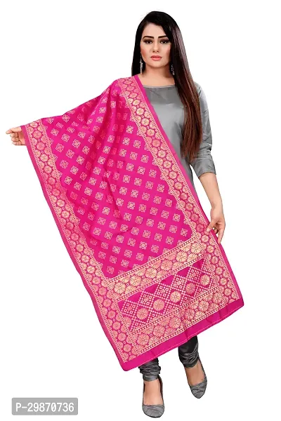 Elegant Pink Banarasi Silk Jacquard Weave Dress Material with Dupatta For Women-thumb3