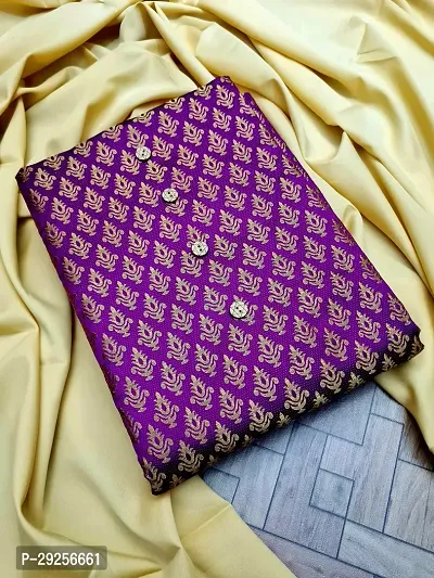 Elegant Purple Banarasi Silk Jacquard Suit Dress Material without Dupatta For Women