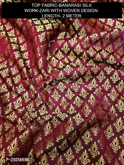 Elegant Maroon Banarasi Silk Jacquard Suit Dress Material without Dupatta For Women-thumb2